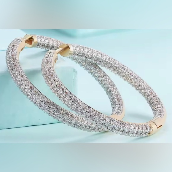 New Sterling and 18k Gold Large Hoop - Picture 2 of 8